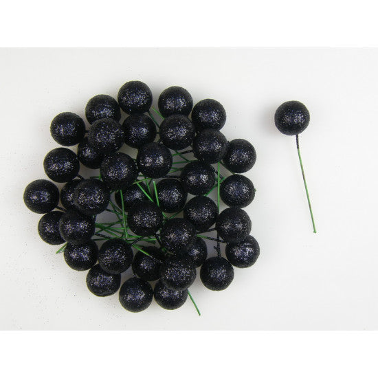 Pick bilute 2cm S/85 negru&glitter