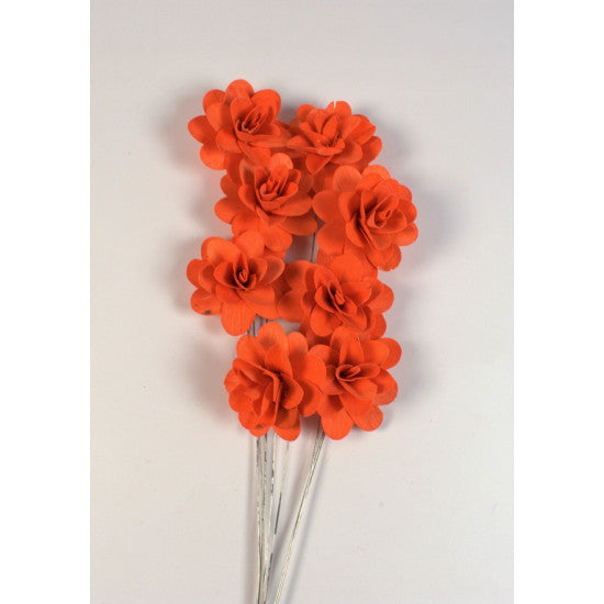 Trandafiri din lemn 6cm portocaliu