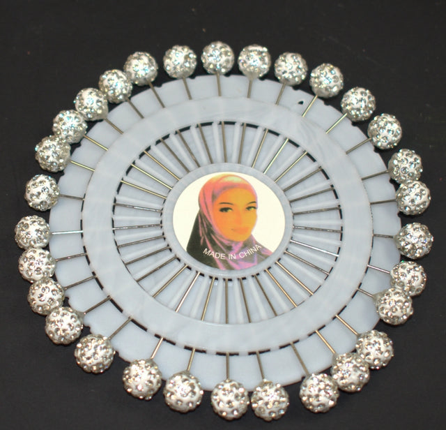 Ace cu perle /diamante 4.5cm argintiu