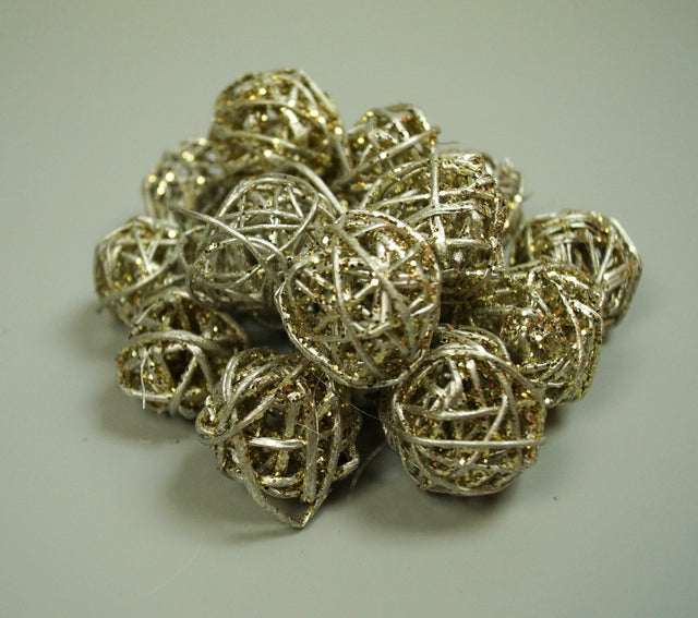 Image for Mingi din nuiele 3cm sampanie cu glitter