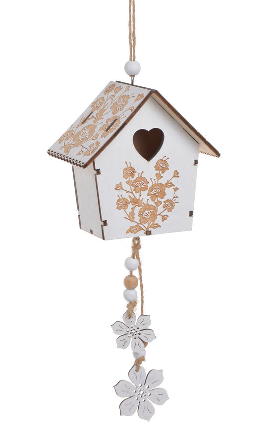 imagine produs Casuta din lemn de agatat 9x6cm alb