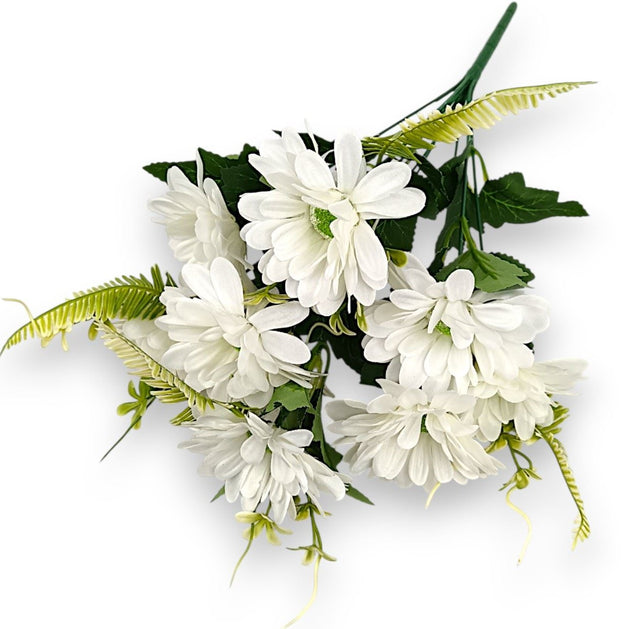 Buchet gerbera x9 H:40cm alb