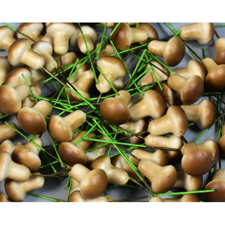 Pick ciuperci 17x20mm,75buc/pachet maro