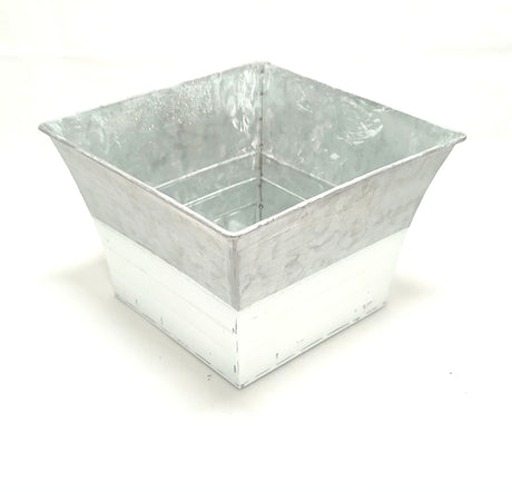 imagine produs Bol patrat din metal 20x20x14cm alb