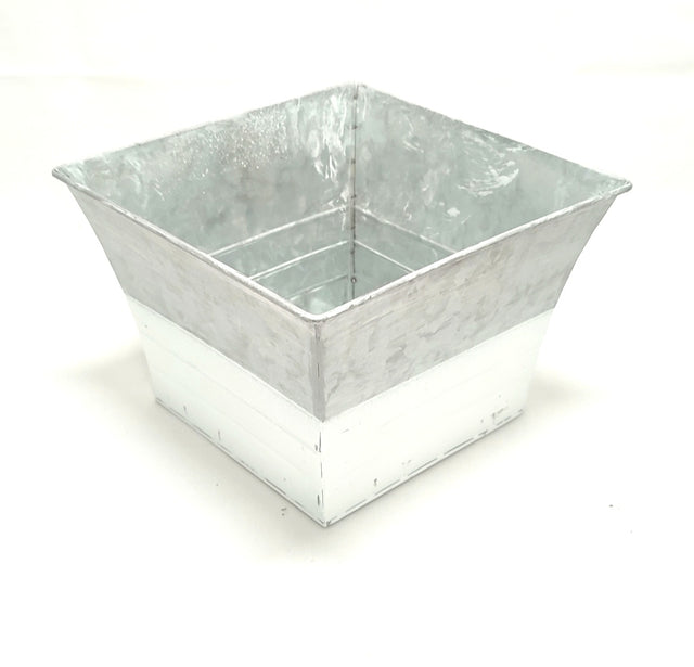 imagine produs Bol patrat din metal 20x20x14cm alb