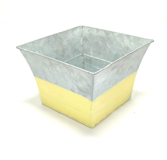 imagine produs Bol patrat din metal 20x20x14cm galben