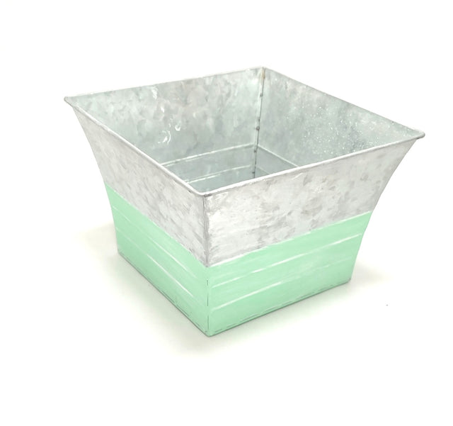 imagine produs Bol patrat din metal 20x20x14cm verde