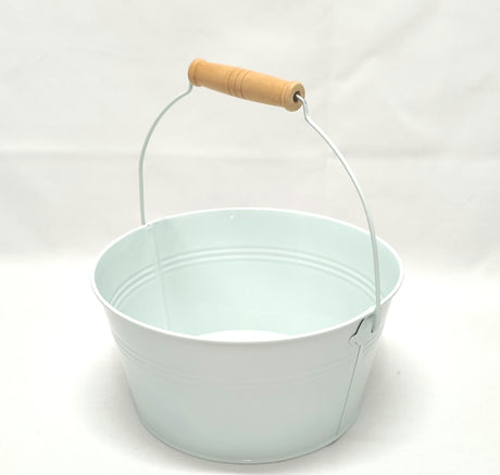 imagine produs Galeata metal cu maner 20x10cm alb