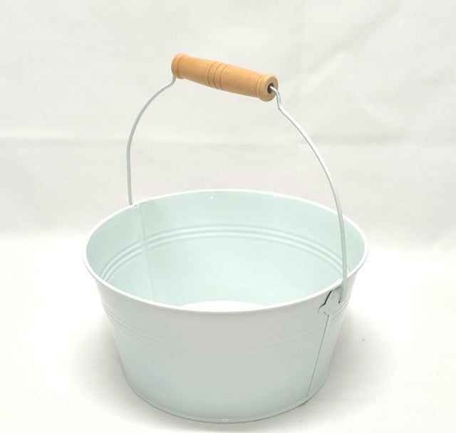 imagine produs Galeata metal cu maner 20x10cm alb