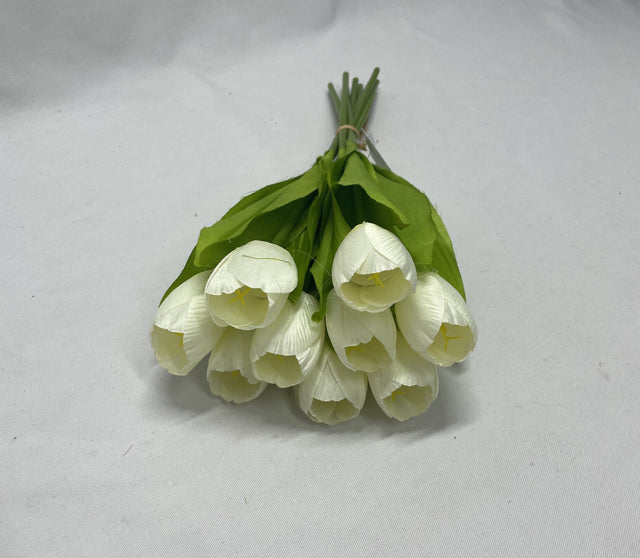 Buchet lalale x9 H:34cm alb