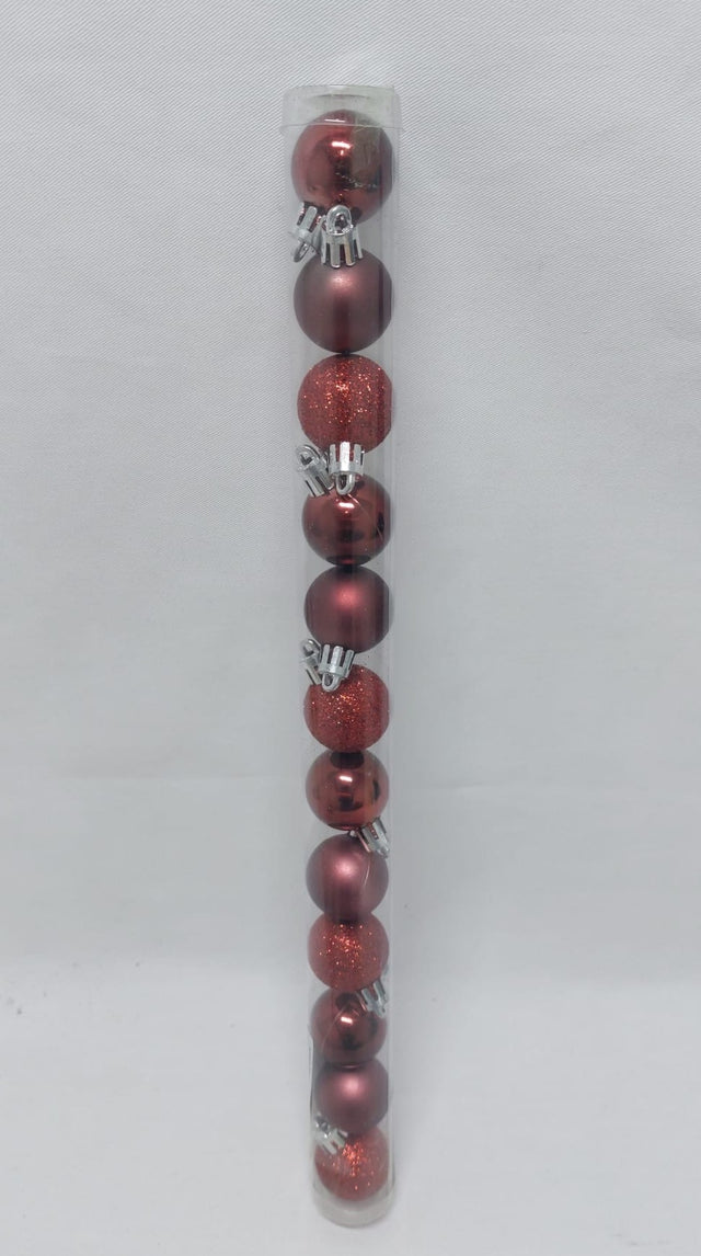 Glob plastic 3cm 12buc/pachet bordeaux