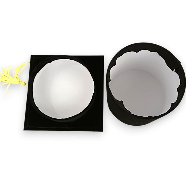 Palarie de absolvire decor 12cm S/4 negru