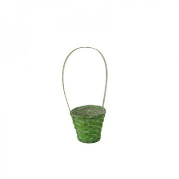 imagine produs Cos bambus cu toarta antic verde