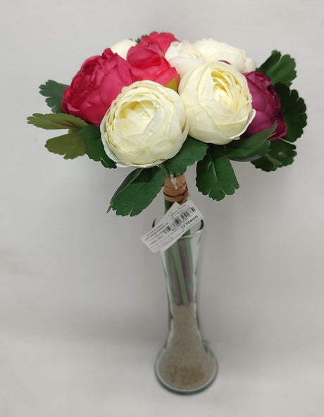 imagine produs Buchet ranunculus x10 25cm crem/pink