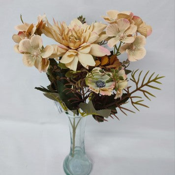 Buchet dalie + hortensii h:32cm piersica