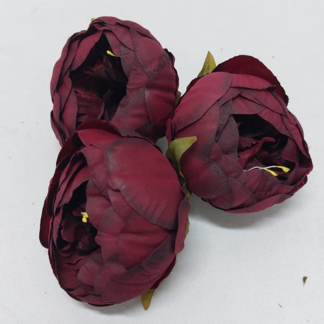 Capete peonie 8cm 12buc/pachet bordeaux