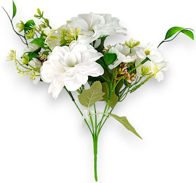 imagine produs Buchet dalie x7 30cm alb