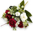 imagine produs Buchet trandafir x5 H:33cm bordeaux/alb