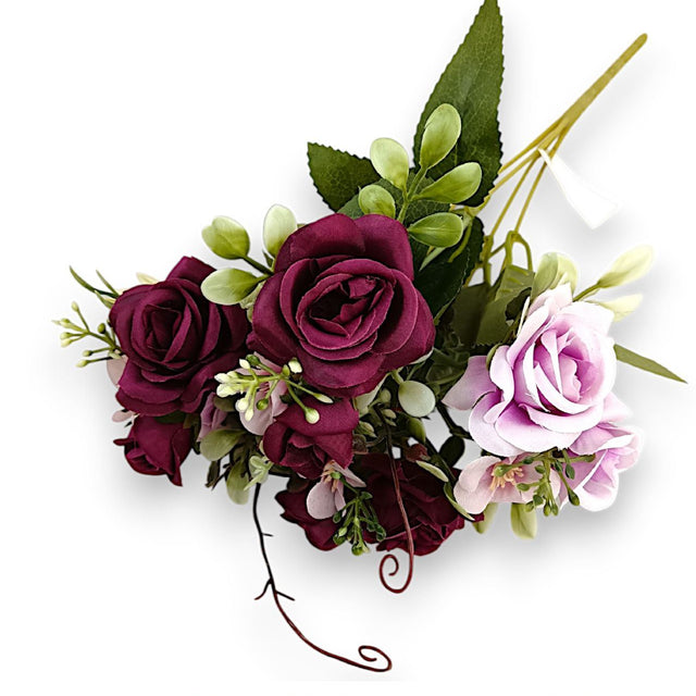 Buchet trandafir x5 H:33cm mov