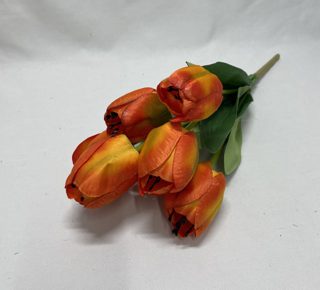 Buchet lalele x7 H:43cm portocaliu