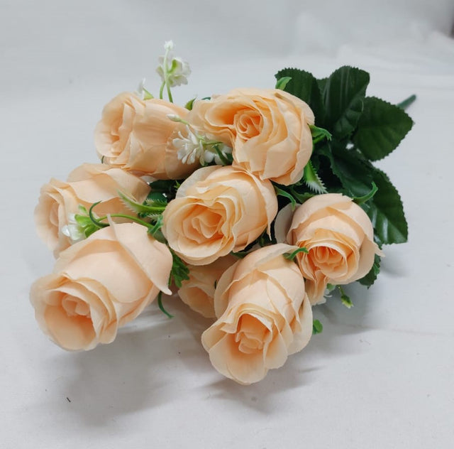 Buchet trandafir x9 H:48cm piersica