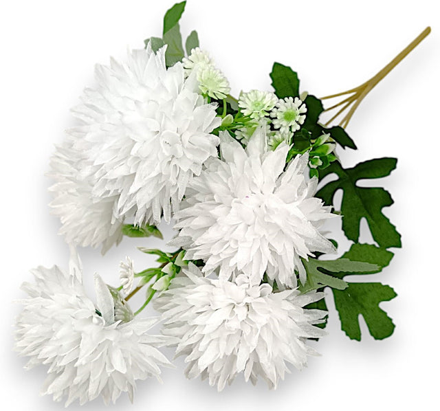 Buchet crizanteme x5 alb
