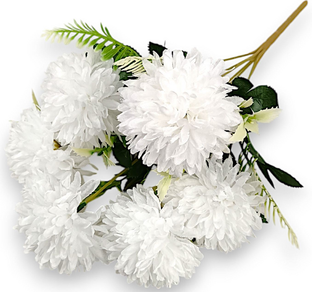 Buchet crizanteme x7 H:40cm alb