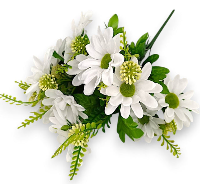 Buchet margarete x7 35cm alb