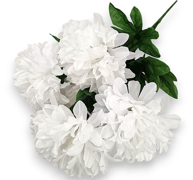 Buchet crizanteme x5 H:42cm alb