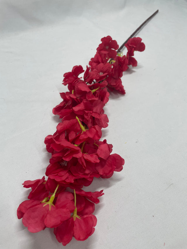 Creanga cu flori de piersica 78cm rosu