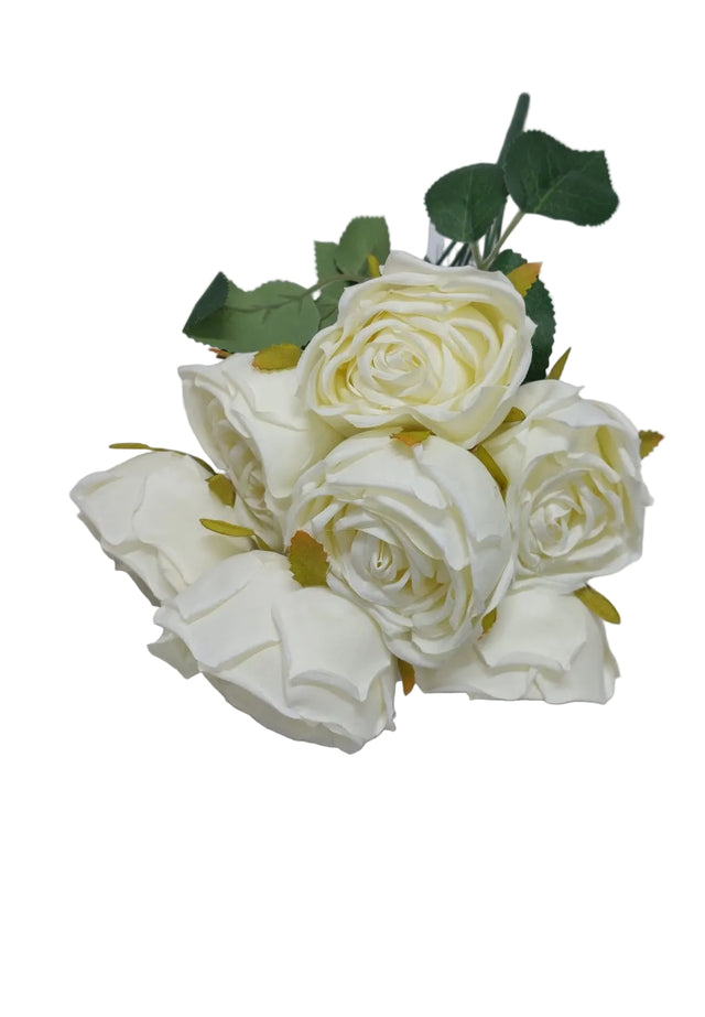 Buchet trandafri x7 43cm crem