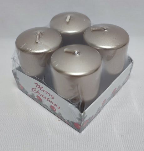 imagine produs Lumanari advent 4x6cm S/4 satin sampanie