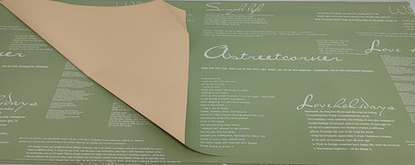 imagine produs Folie cu model 60x60cm S/20 inscriptie Love Time verde deschis