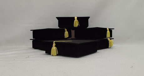 imagine produs Palarie de absolvire catifelat 12cm S/6 negru
