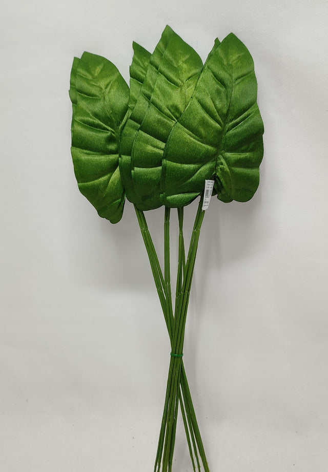 imagine produs Buchet frunze din saten 17cm S/12 verde