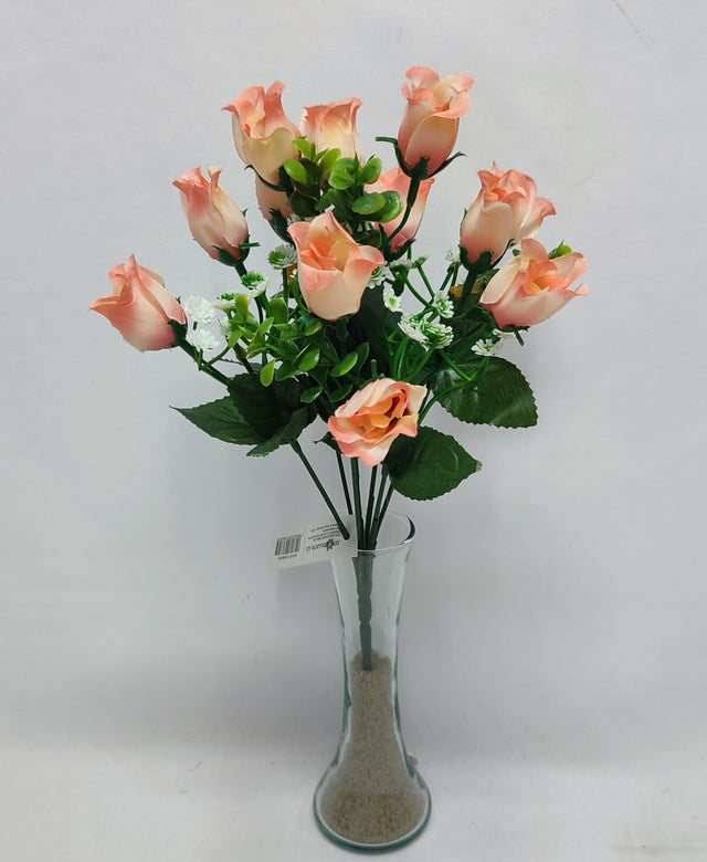 imagine produs Buchet trandafiri x7 H:30cm piersica
