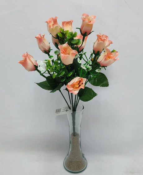 imagine produs Buchet trandafiri x7 H:30cm piersica