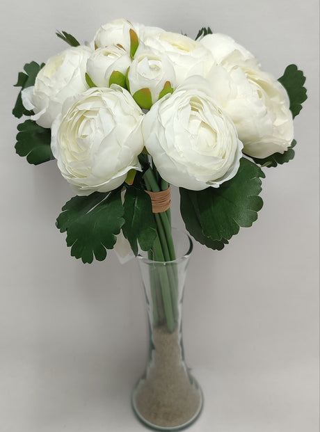 imagine produs Buchet ranunculus x10 25cm alb