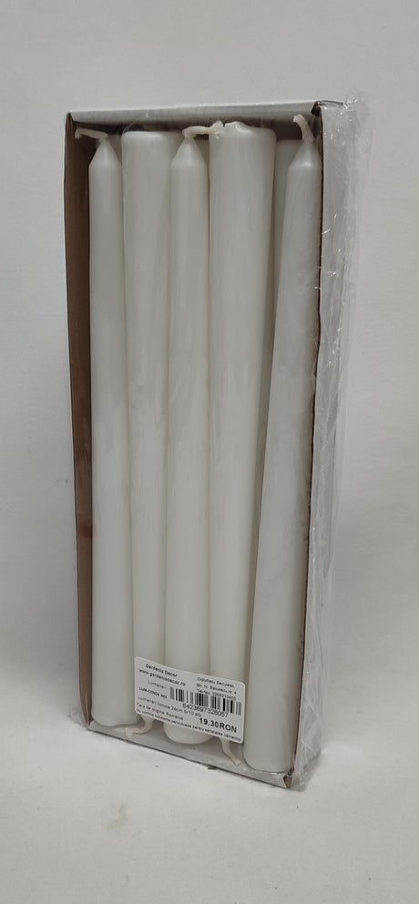 imagine produs Lumanari conice 24cm S/10 alb