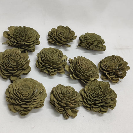 imagine produs Capete floricele ming 6cm prep.verde oliv S/10