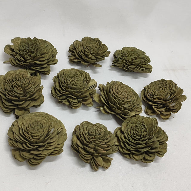 imagine produs Capete floricele ming 6cm prep.verde oliv S/10