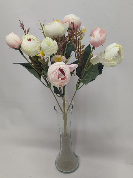 imagine produs Buchet ranunculus x5 27cm roz deschis-crem
