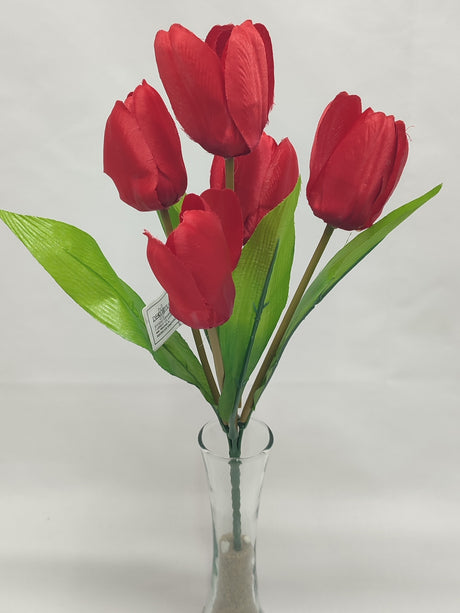 imagine produs Buchet lalele x5 35cm rosu