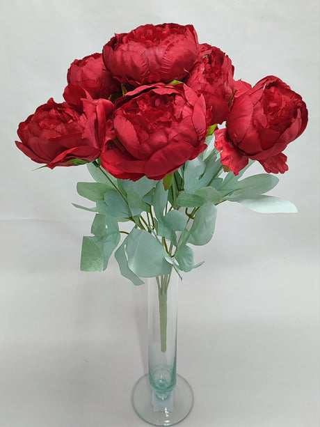 imagine produs Buchet peonie x7 H:43cm rosu