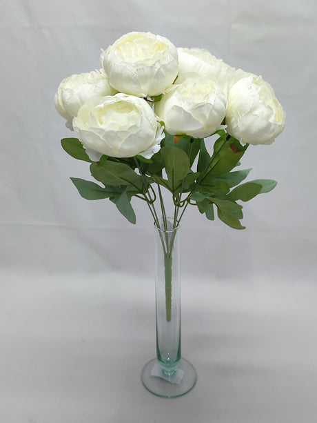 imagine produs Buchet peonie x7 H:43cm alb