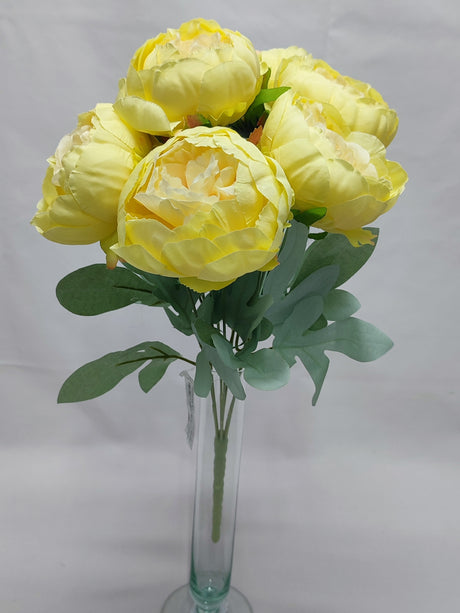 imagine produs Buchet peonie x7 H:43cm galben