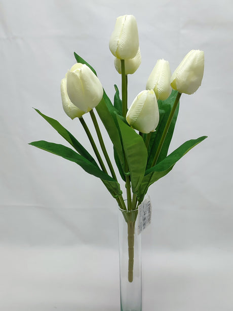 imagine produs Buchet lalele x7 H:43cm crem