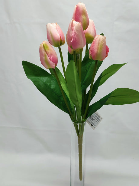 imagine produs Buchet lalele x7 H:43cm roz