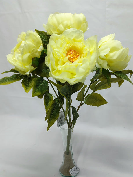 imagine produs Buchet peonie x5 H:44cm galben