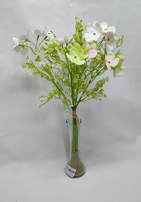 imagine produs Buchet hortensii+gypsophila x5 crem